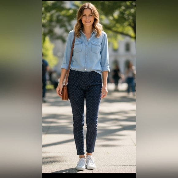 GAP Pants - GAP Skinny Ankle Pants - Black with White Dots